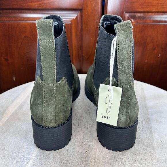 Joie Womens Chelsea Boots Size 10 Olive Green Pull On Suede Lug Ankle Boots New - Picture 7 of 15